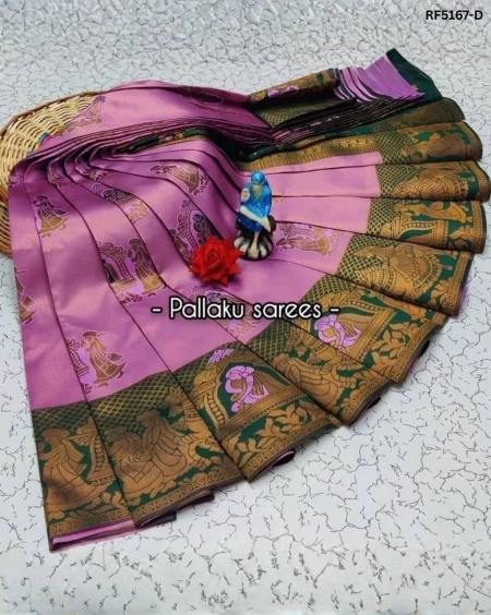Premium Banarasi Silk Saree with Flower–Mina Design & Rich Zari Pallu!