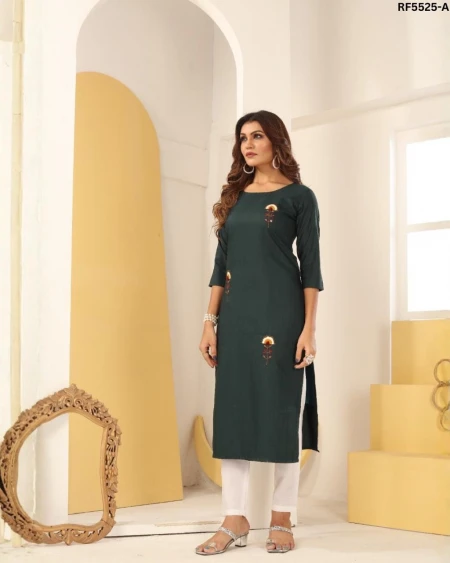 Cotton Embroidered Kurti Set Comfortable Ethnic Daily Wear!