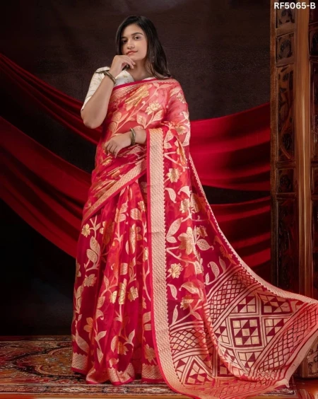 Georgette Braso Saree with Metallic Foil Print – Saree Only!
