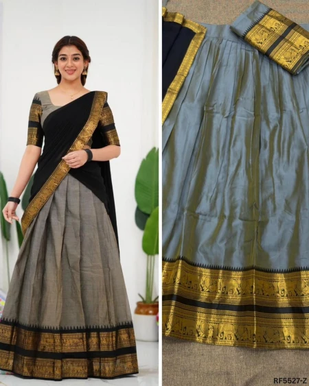 Kanjivaram Silk Zari Weaving Lehenga Set with Georgette Dupatta!