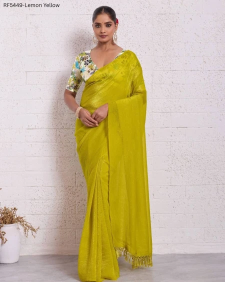 Pure Crunchy Saree with Satin Digital Print Blouse!