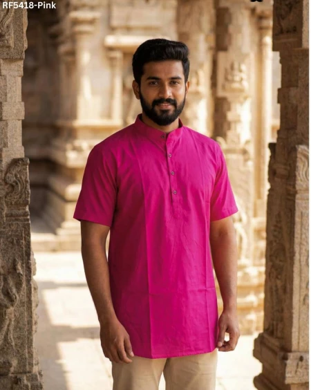 Pattu Silk Jippa Half Sleeves Traditional Ethnic Wear Stylish Kurta for Men!