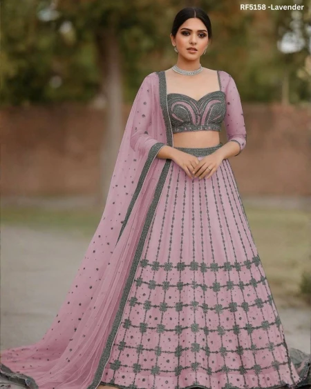 Heavy Net Chain Work Lehenga Choli with Dupatta!