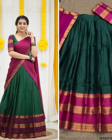 Kanjivaram Silk Zari Weaving Lehenga Set with Georgette Dupatta!
