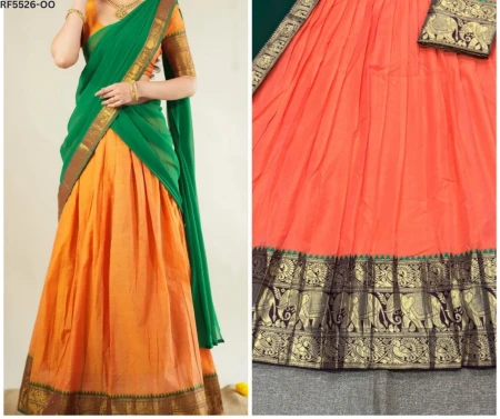 Kanchi Cotton Zari Weaving Lehenga Set with Georgette Dupatta!
