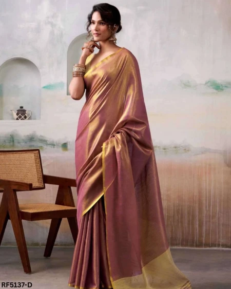 Classic Zari Woven Tissue Silk Saree with Blouse!