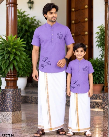 Father & Son Soft Magic Cotton Printed Jippa Combo – Stylish Traditional Wear!