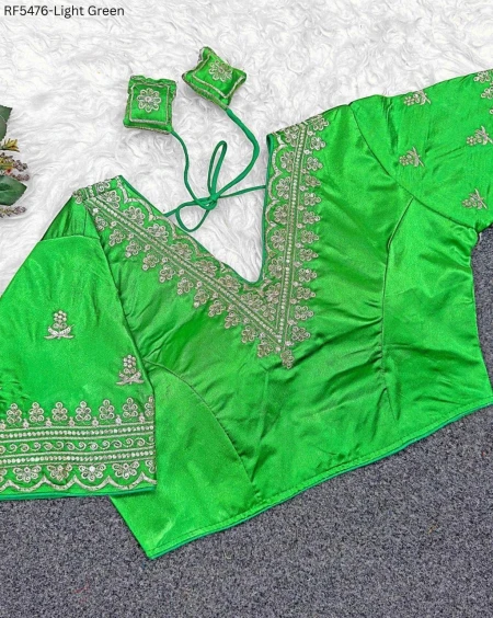 Satin Mosc Embroidered Readymade Blouse!