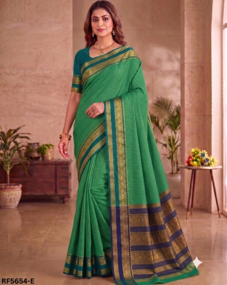Cotton Silk Saree with Gold Weaving Border Elegant Traditional & Festive Wear