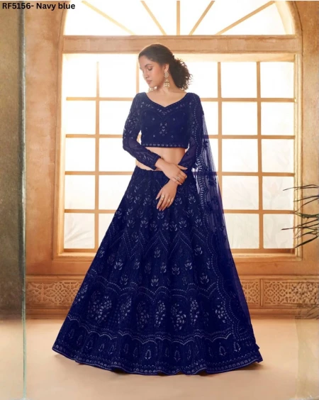 Glamorous Heavy Net Chain Work Lehenga with Elegant Lace Dupatta!