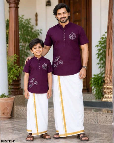 Father & Son Soft Magic Cotton Printed Jippa Combo – Stylish Traditional Wear!