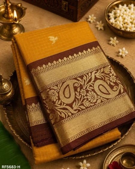 Soft Silk Digital Checks Print Saree!