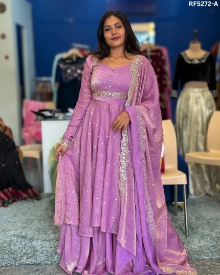 Elegant Soft Georgette Gown with Matching Dupatta!