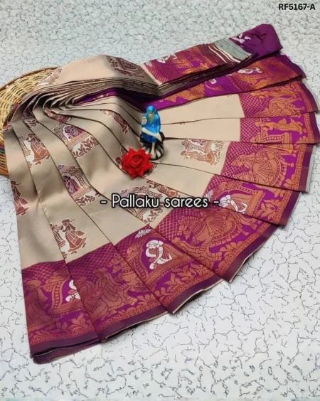 Premium Banarasi Silk Saree with Flower–Mina Design & Rich Zari Pallu!