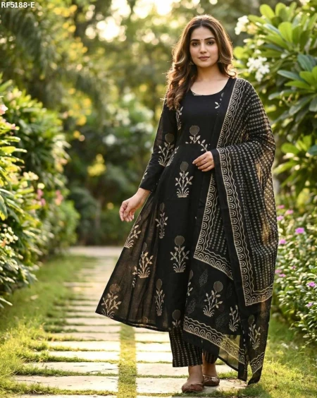 Stylish Rayon Printed Kurti Set with Chanderi Silk Dupatta!