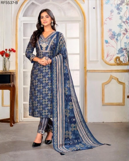 Chanderi Embroidered Kurti Set with Printed Dupatta!