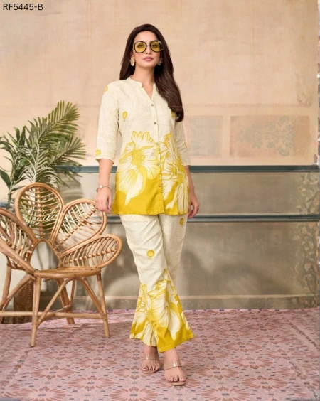 Diamond Linen Printed Short Kurti Pant Set Comfortable Daily Wear!
