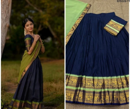 Kanchi Cotton Zari Weaving Lehenga Set with Georgette Dupatta!