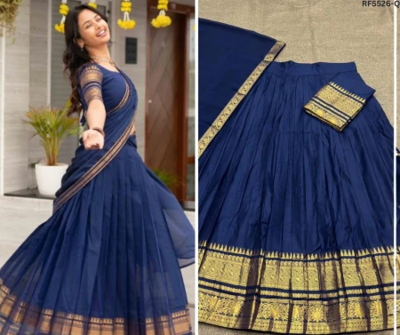 Kanchi Cotton Zari Weaving Lehenga Set with Georgette Dupatta!