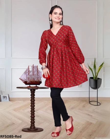 Fashionable Digital Print Rayon Top for Casual & Office Wear!