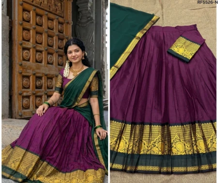 Kanchi Cotton Zari Weaving Lehenga Set with Georgette Dupatta!