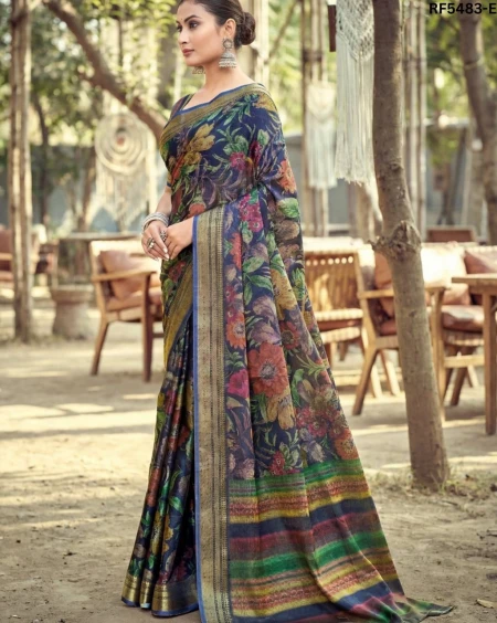 Cotton Digital Print Saree Comfortable Daily Wear for Women!