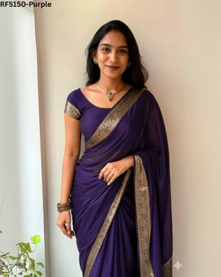 Elegant Soft Chinon Saree with Pure Zari Weaving!
