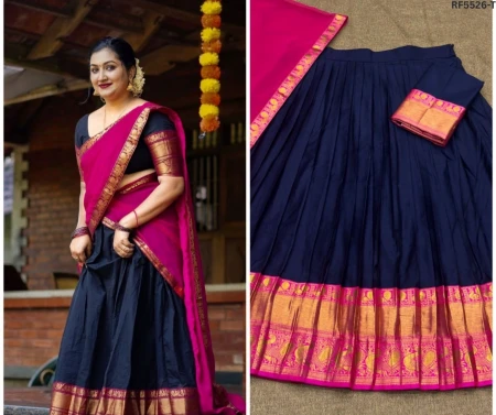 Kanchi Cotton Zari Weaving Lehenga Set with Georgette Dupatta!