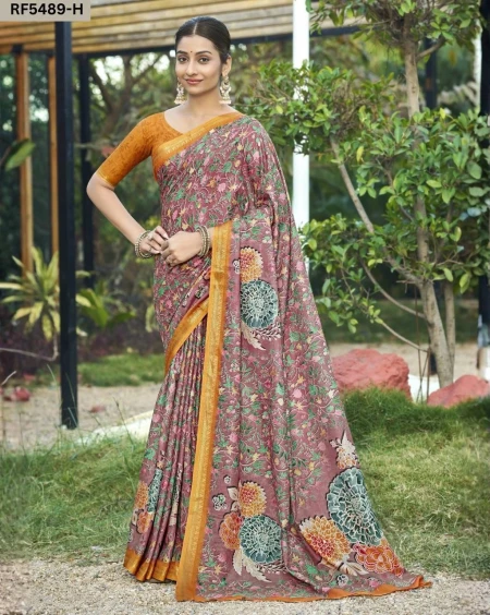 Cotton Digital Print Saree Comfortable Daily Wear for Women!