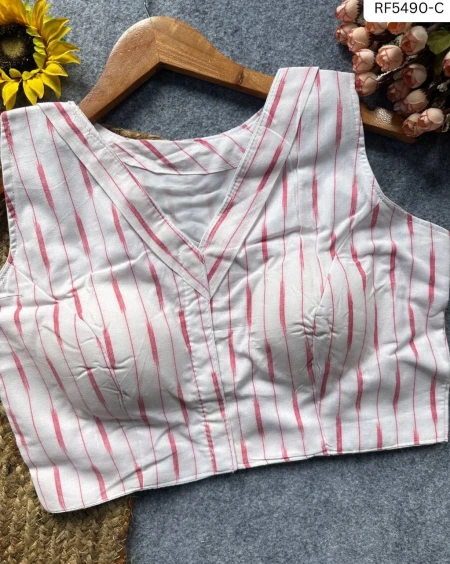 Ikkat Handloom Cotton Kurti Boat Neck Readymade blouse!
