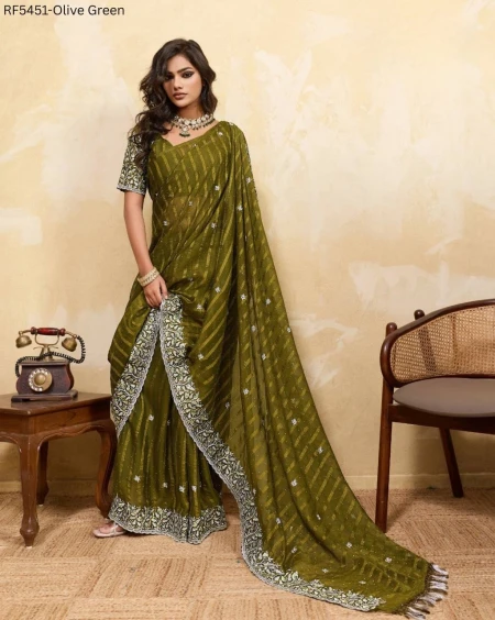Chiffon Multi Panel Work  Saree with Matching Blouse!