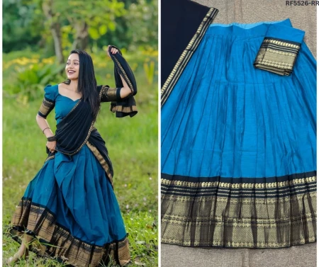Kanchi Cotton Zari Weaving Lehenga Set with Georgette Dupatta!