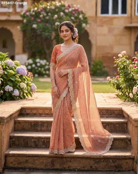 Kota Silk Saree with Weaving and Sequence Work Contrast Blouse Elegant Festive Wear for Women!