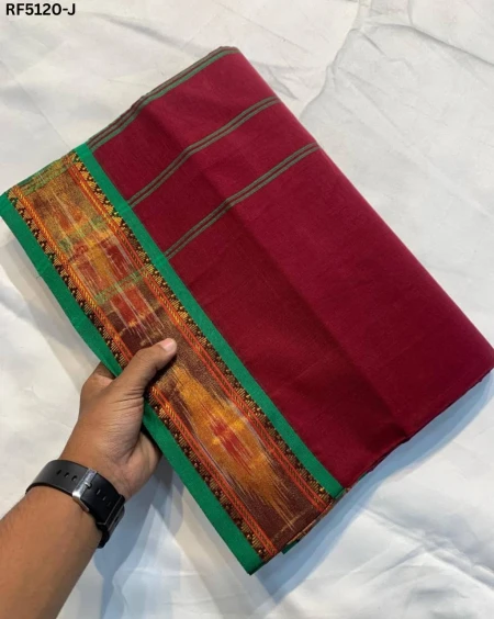 100% Cotton Silk Saree with Exclusive Zari Detailing!