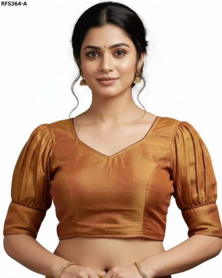 Designer Erode Silk Cotton Blouse with Metallic Two-Tone Finish!