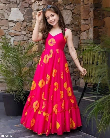 Cute Rayon Kid’s Maxi Dress with Digital Print!