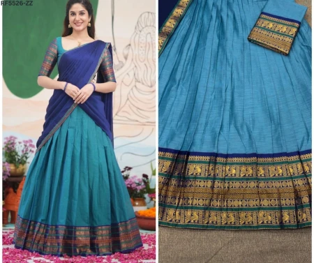 Kanchi Cotton Zari Weaving Lehenga Set with Georgette Dupatta!