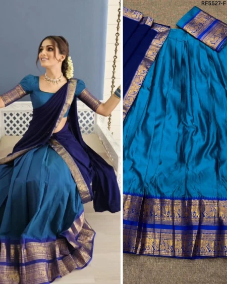 Kanjivaram Silk Zari Weaving Lehenga Set with Georgette Dupatta!
