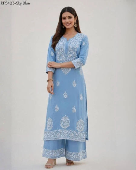 Cotton Embroidered Kurti Pant Set Comfortable Ethnic Daily Wear for Women!