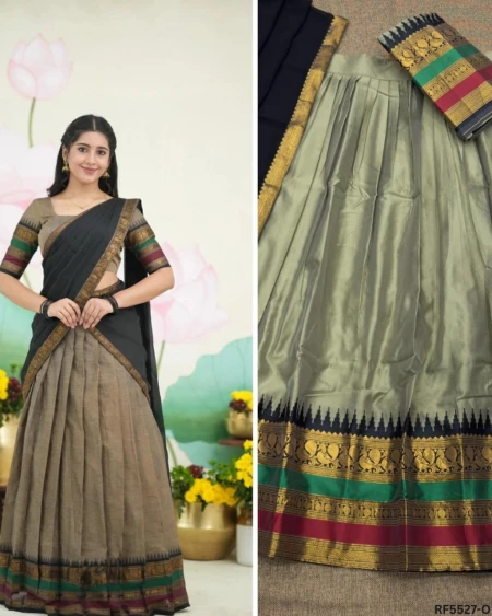 Kanjivaram Silk Zari Weaving Lehenga Set with Georgette Dupatta!