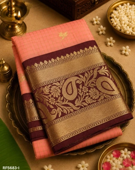 Soft Silk Digital Checks Print Saree!