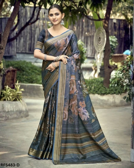 Cotton Digital Print Saree Comfortable Daily Wear for Women!