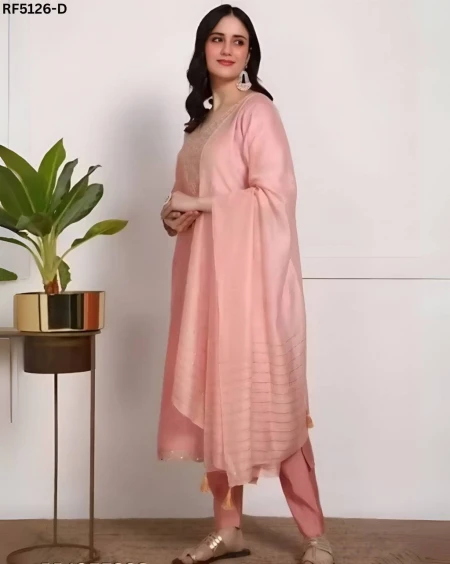 Elegant Women’s Cotton Kurti Set with Embroidery!