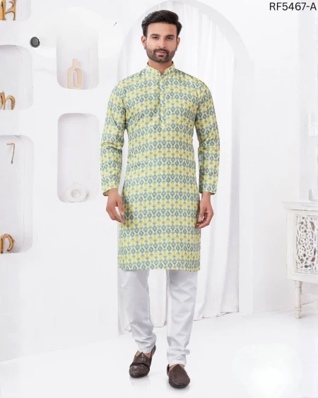 Rayon Cotton Digital Print Kurta Pajama Comfortable Ethnic Wear!