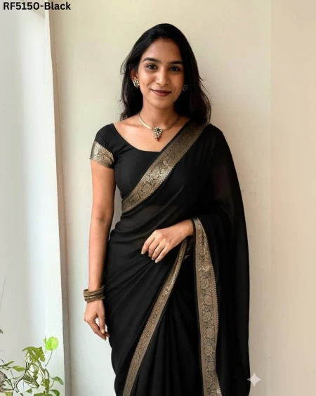 Elegant Soft Chinon Saree with Pure Zari Weaving!