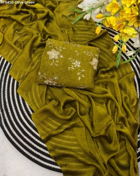 Rangoli Silk Saree with Beadswork Sequins Embroidery Blouse Elegant Festive Wear for Women!