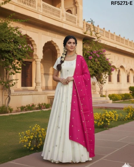 Elegant Soft Georgette Gown with Matching Dupatta!