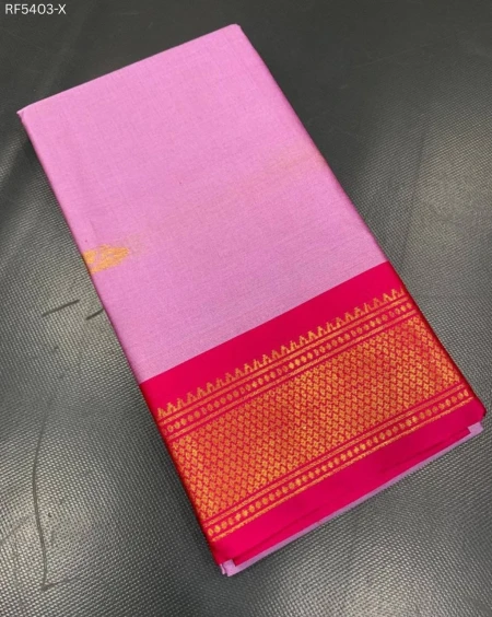 Cotton Silk Saree with Gold Weaving Border Unstitched Blouse Elegant Festive Wear for Women!
