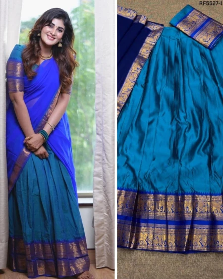 Kanjivaram Silk Zari Weaving Lehenga Set with Georgette Dupatta!