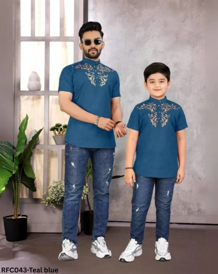 Stylish Father-Son Ethnic Combo in Magic Cotton!